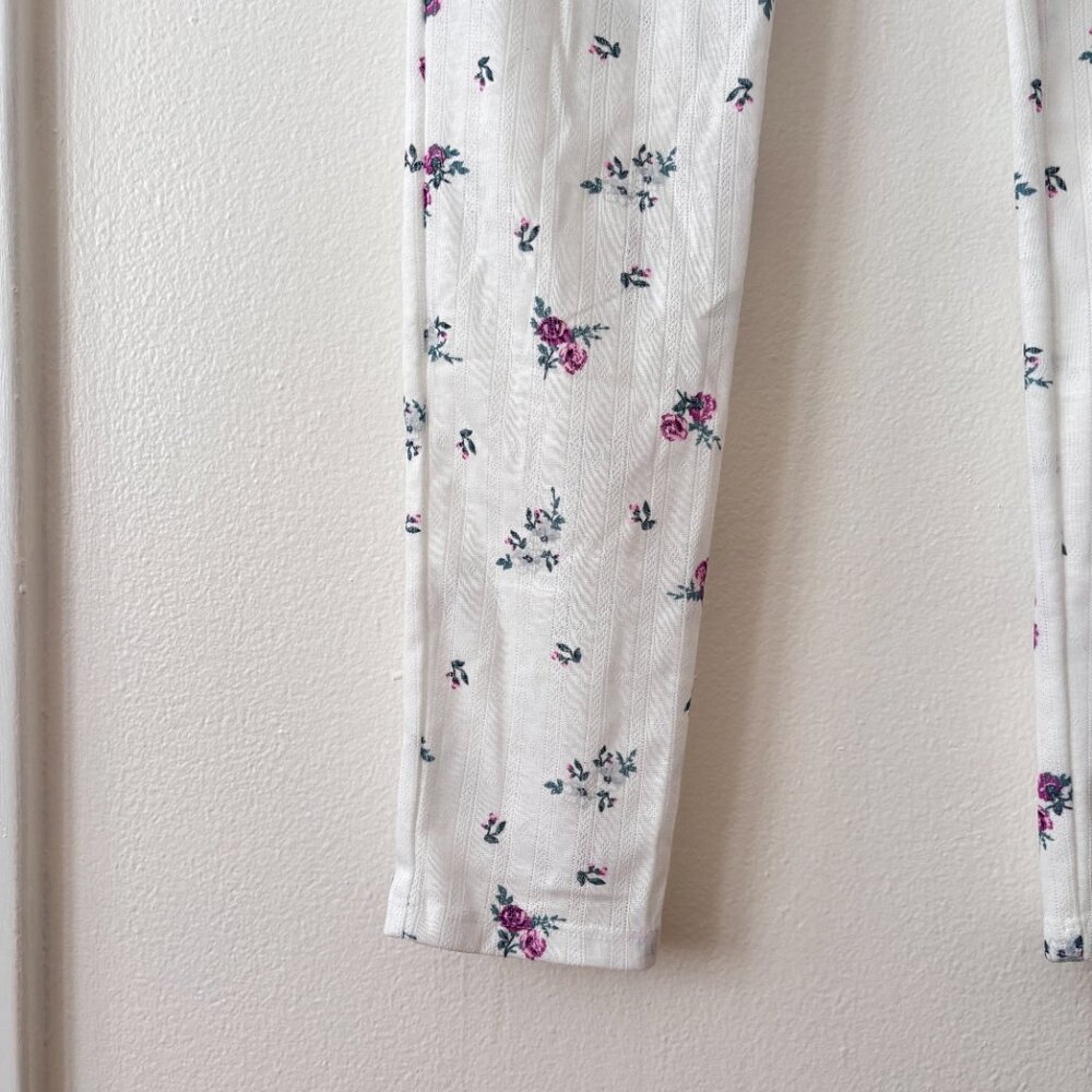 For Love & Lemons White Floral Pointelle Pajama Pants - Picture 5 of 7